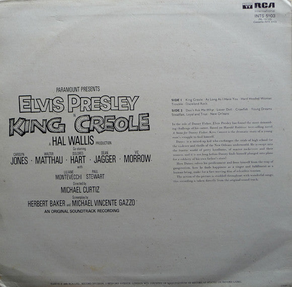 Elvis Presley : King Creole (LP, Album, Mono, RE)