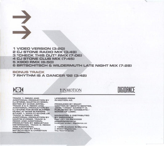 Snap! : Rhythm Is A Dancer 2003 (CD, Maxi)