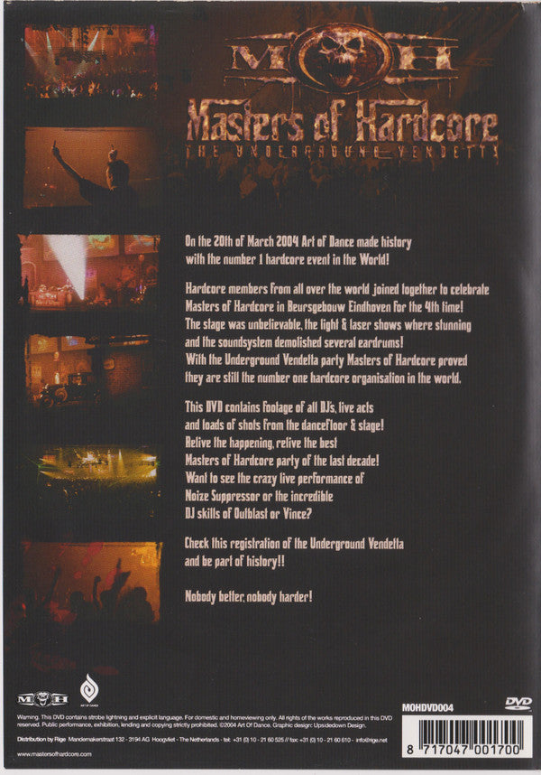 Various : Masters Of Hardcore - The Underground Vendetta (DVD)