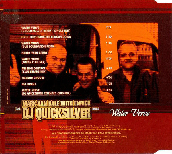 Mark Van Dale With Enrico : Water Verve (DJ Quicksilver Remix) (CD, Maxi)