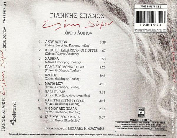 Γιάννης Σπανός, Ελένη Δήμου : Άκου Λοιπόν (CD, Album)