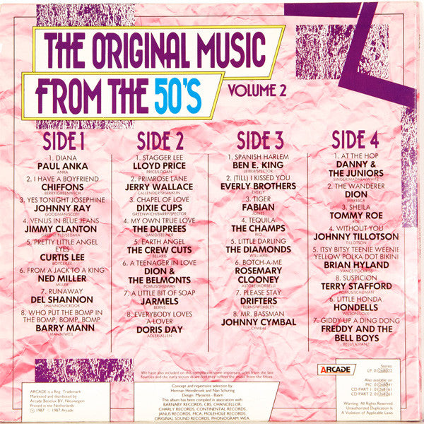Various : The Original Music From The 50's Volume 2 (2xLP, Comp)