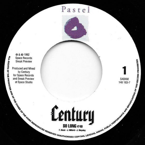 Century : So Long (7", Single)
