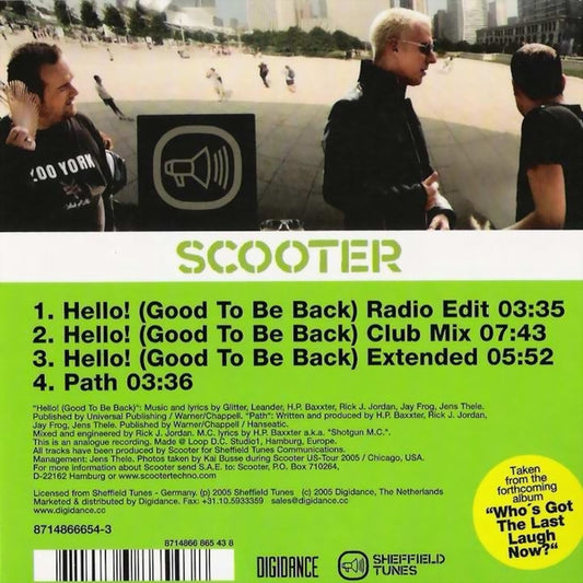 Scooter : Hello! (Good To Be Back) (CD, Single, Car)
