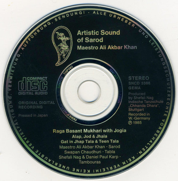 Maestro Ali Akbar Khan*, Swapan Chaudhuri : Artistic Sound Of Sarod (CD, Album)