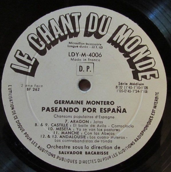 Germaine Montero : Paseando Por España (13 Chansons Populaires D'Espagne) (7")