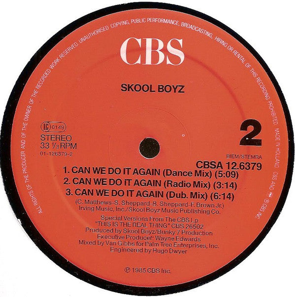 Skool Boyz : Superfine / Can We Do It Again (12")