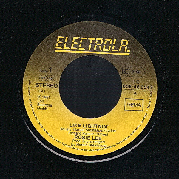 Rosie Lee (2) : Like Lightnin' (7", Single)
