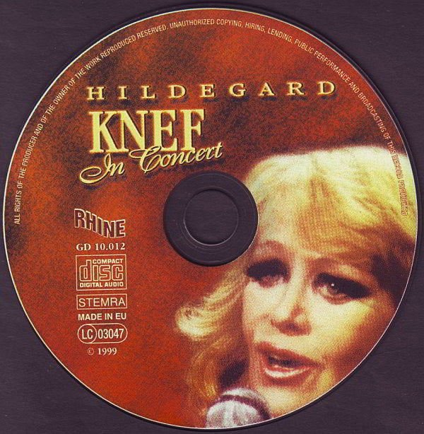 Hildegard Knef : In Concert (Ihre Größten Erfolge) (CD, Album)
