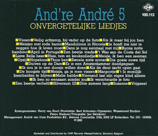 André van Duin : And're André 5 - Onvergetelijke Liedjes (CD, Album, RE)