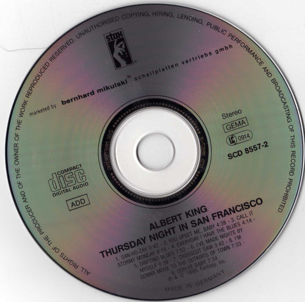 Albert King : Thursday Night In San Francisco (CD, Album)
