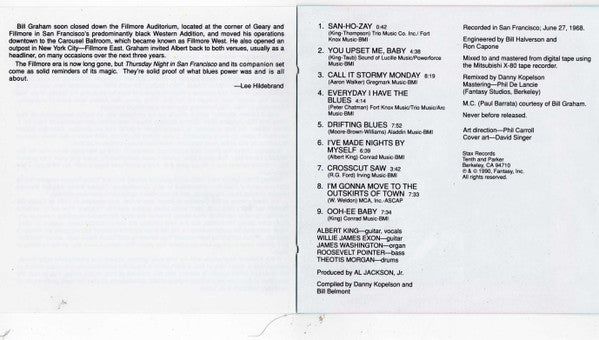 Albert King : Thursday Night In San Francisco (CD, Album)