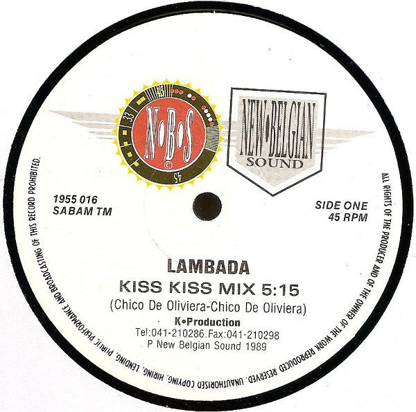 Lips-Kiss : Lambada (The "Original" French Kiss Dance Mix) (12", Ltd, Whi)