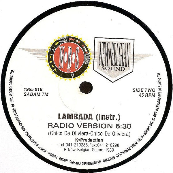 Lips-Kiss : Lambada (The "Original" French Kiss Dance Mix) (12", Ltd, Whi)