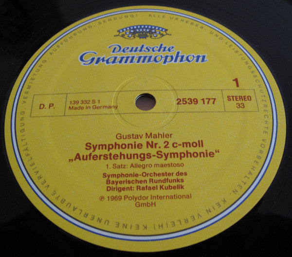 Gustav Mahler - Edith Mathis, Norma Procter, Chor Des Bayerischen Rundfunks Und Symphonie-Orchester Des Bayerischen Rundfunks, Rafael Kubelik : Symphonie Nr. 2 (»Auferstehungs-Symphonie« = »Resurrection«) (2xLP, Album, RE)