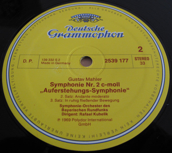 Gustav Mahler - Edith Mathis, Norma Procter, Chor Des Bayerischen Rundfunks Und Symphonie-Orchester Des Bayerischen Rundfunks, Rafael Kubelik : Symphonie Nr. 2 (»Auferstehungs-Symphonie« = »Resurrection«) (2xLP, Album, RE)