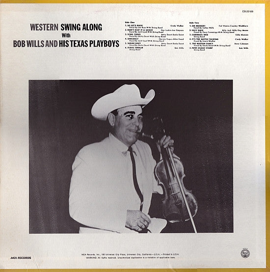 Bob Wills & His Texas Playboys : Western Swing Along (LP, Album)