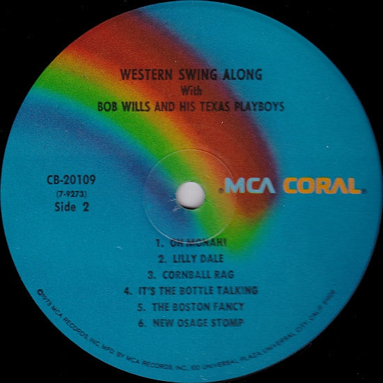 Bob Wills & His Texas Playboys : Western Swing Along (LP, Album)