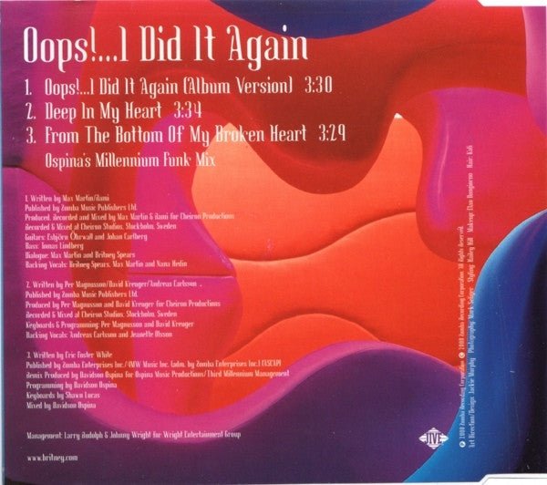 Britney Spears : Oops!...I Did It Again (CD, Single)
