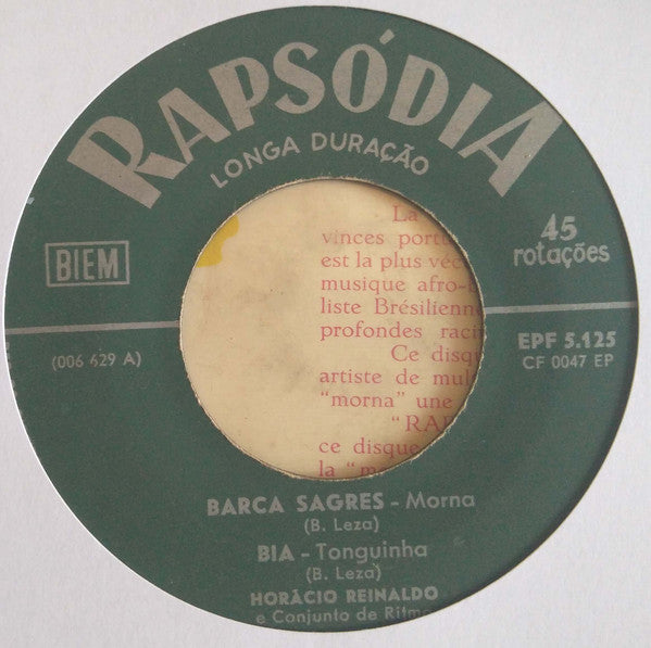 Horácio Reynaldo : Mornas De Cabo Verde (7", EP)