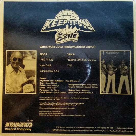 G-Five With Special Guest Announcer Dave Zinkoff : Keep It On (12")