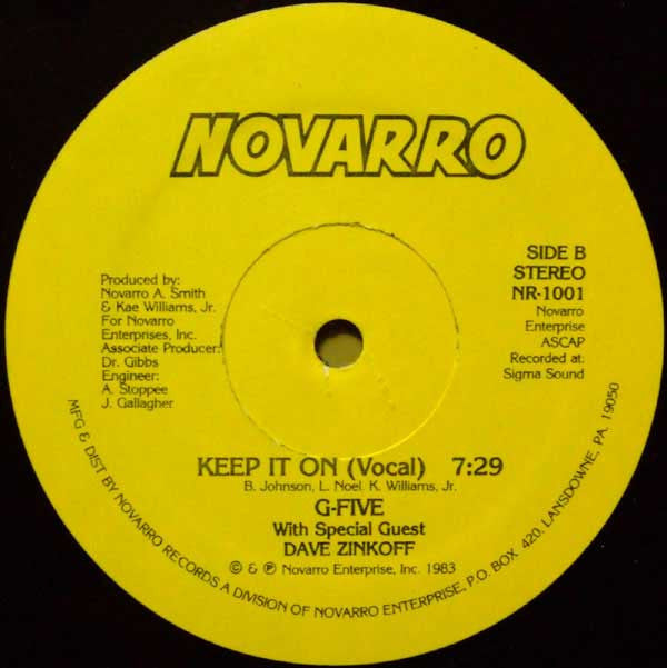 G-Five With Special Guest Announcer Dave Zinkoff : Keep It On (12")