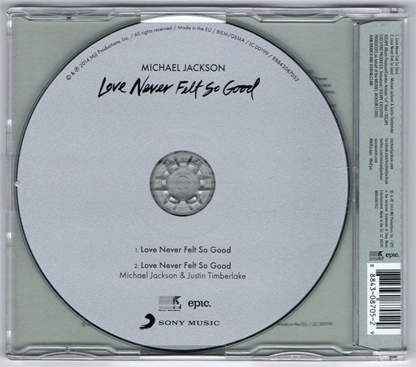 Michael Jackson : Love Never Felt So Good (CD, Single)
