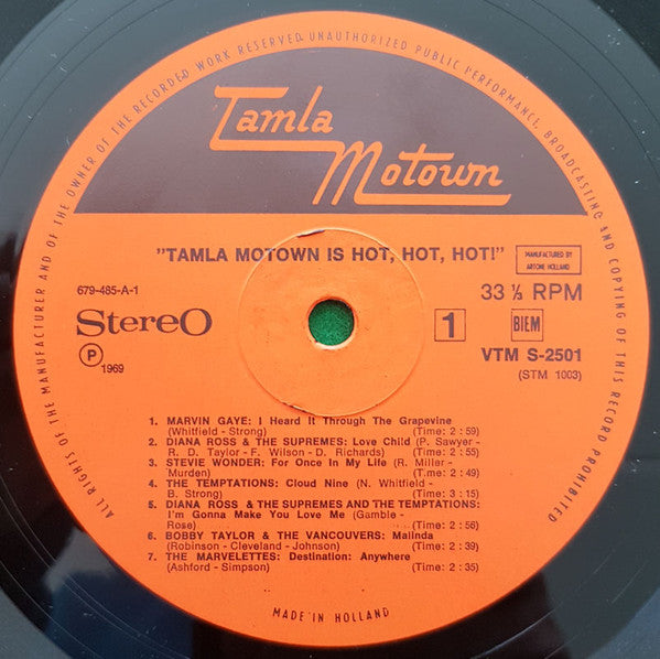 Various : Tamla Motown Is Hot, Hot, Hot! (LP, Comp)