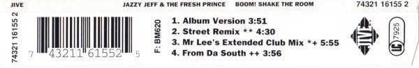 DJ Jazzy Jeff & The Fresh Prince : Boom! Shake The Room (CD, Maxi)