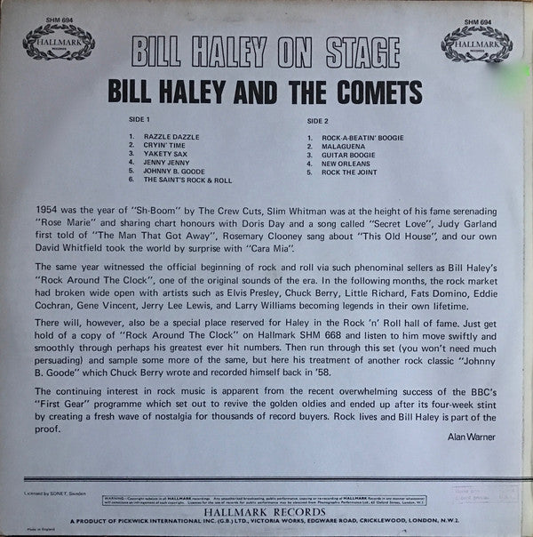 Bill Haley And His Comets : Bill Haley On Stage (LP, Album)