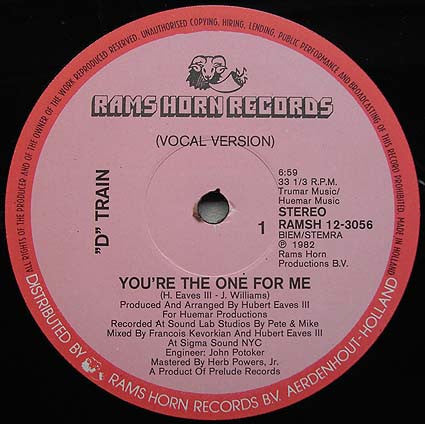 D-Train : You're The One For Me (12")