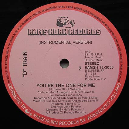 D-Train : You're The One For Me (12")