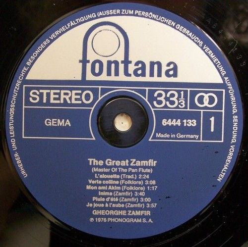 Gheorghe Zamfir : The Great Zamfir (Master Of The Pan-Flute) (LP, Comp)