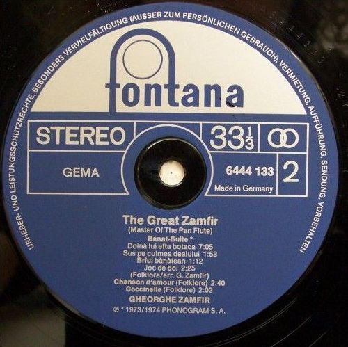 Gheorghe Zamfir : The Great Zamfir (Master Of The Pan-Flute) (LP, Comp)