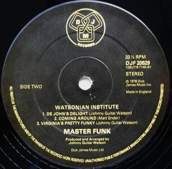 Watsonian Institute : Master Funk (LP, Album)