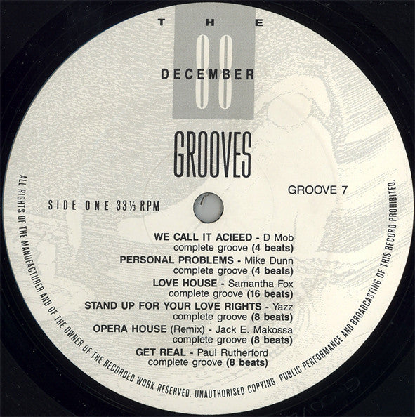 Various : The Grooves - December 88 (LP, Comp)