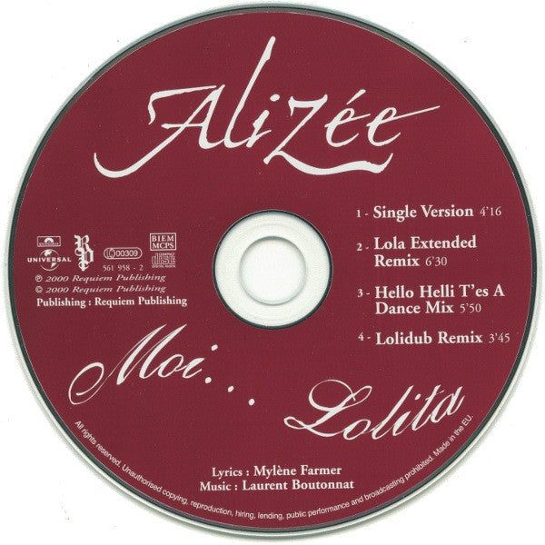 Alizée : Moi… Lolita (Remixes) (CD, Maxi)