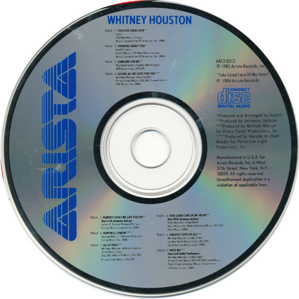 Whitney Houston : Whitney Houston (CD, Album, RP)