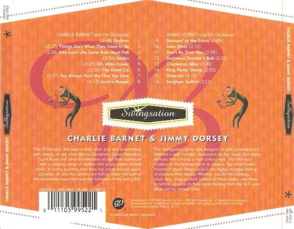 Charlie Barnet & Jimmy Dorsey : Swingsation (CD, Comp)