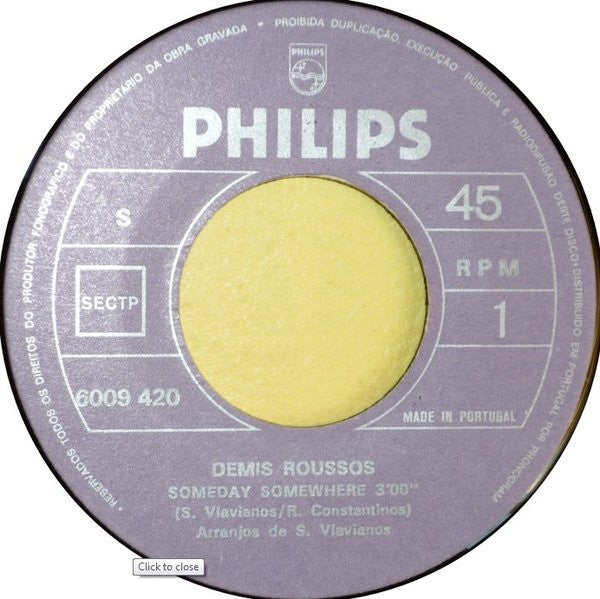 Demis Roussos : Someday, Somewhere / Lost In A Dream (7", Single)