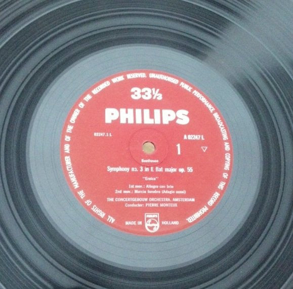 Ludwig Van Beethoven / Pierre Monteux, Concertgebouworkest : Symphony No. 3 "Eroica" (LP)