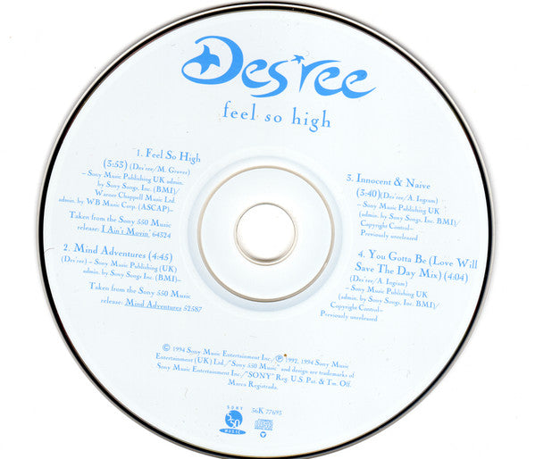 Des'ree : Feel So High (CD, Single)