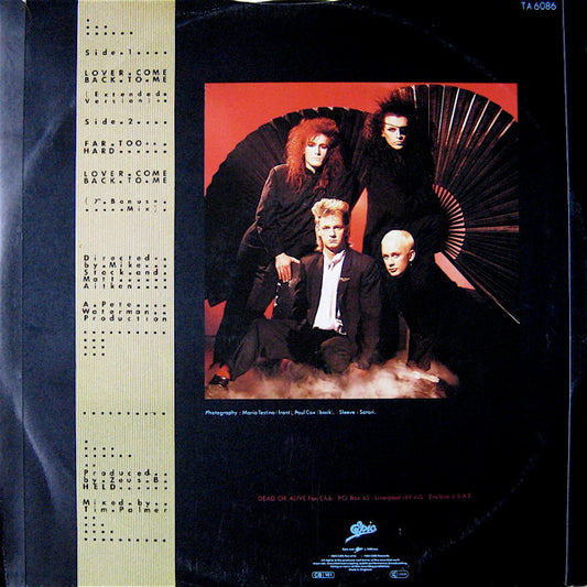 Dead Or Alive : Lover Come Back To Me (12", Single, Glo)
