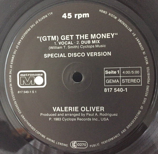 Valerie Oliver : (GTM) Get The Money (12", Maxi)
