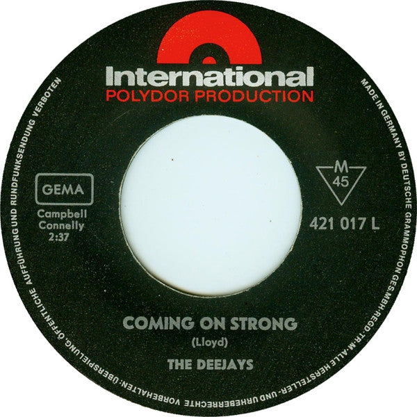 The Deejays : Coming On Strong / Dimples (7")
