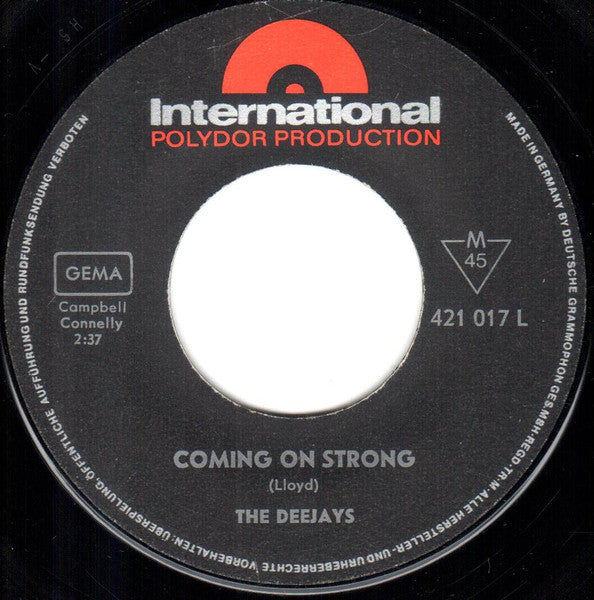 The Deejays : Coming On Strong / Dimples (7")