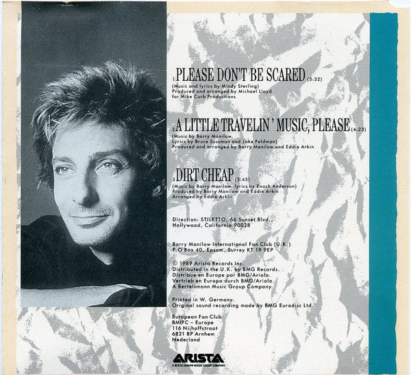 Barry Manilow : Please Don't Be Scared (CD, Single)