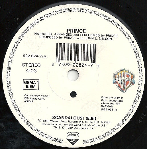 Prince : Scandalous! (7", Single, Sma)