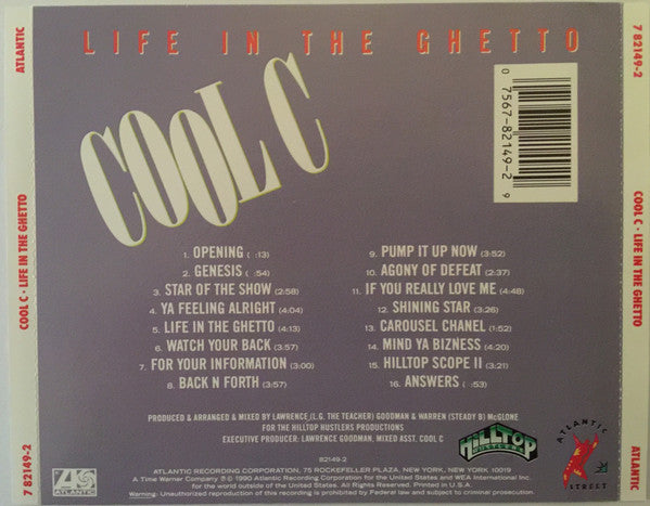 Cool C : Life In The Ghetto (CD, Album)