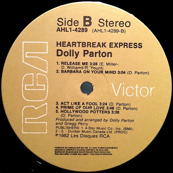 Dolly Parton : Heartbreak Express (LP, Album)